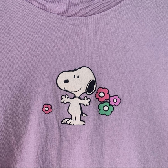 Purple Graphic Tee with Snoopy and Woodstock - Picture 2 of 4